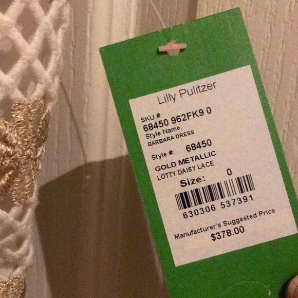 NWT Lilly Pulitzer Gold Daisy Lattice Dress size 0 - Picture 6 of 8
